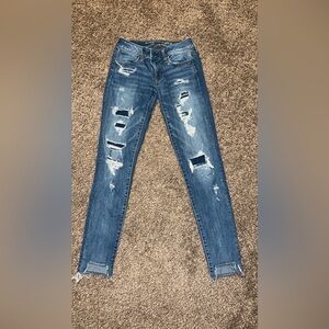 American Eagle Outfitters Ripped Blue Skinny Jeans